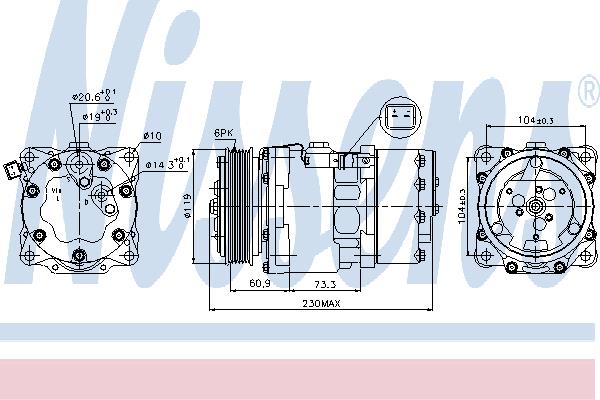 Nissens 89195 Compressor, air conditioning 89195