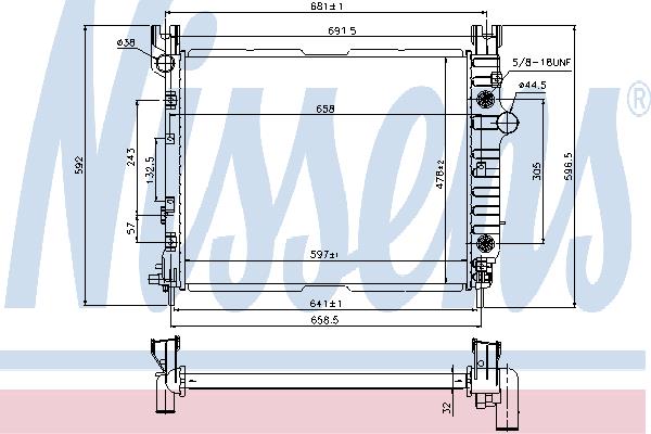 Engine cooling radiator Dodge: 69451 Nissens Engine cooling radiator