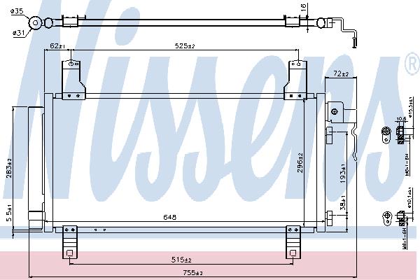 Air conditioner condenser Mazda 6: 94792 Nissens AC Condenser