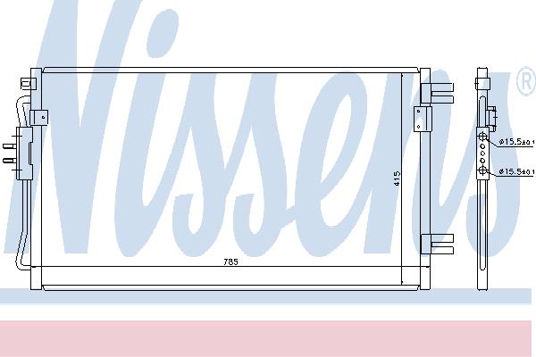Aircon condenser Chrysler Voyager: 94806 Nissens AC Condenser