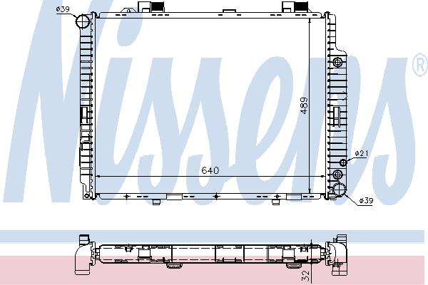 Engine cooling radiator Mercedes CLK: 62608A Nissens Engine cooling radiator