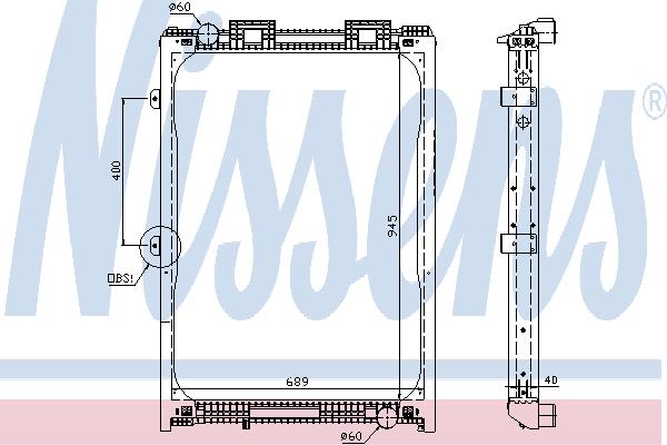 Car radiator MAN: 62870A Nissens Engine cooling radiator