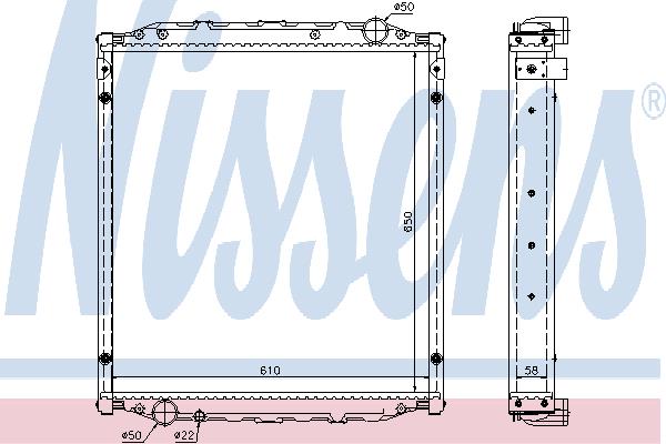 Engine radiator MAN: 62876A Nissens Engine cooling radiator