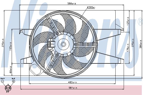 Nissens 85029 Hub, engine cooling fan wheel 85029