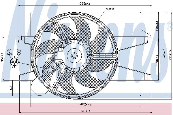 Nissens 85030 Hub, engine cooling fan wheel 85030