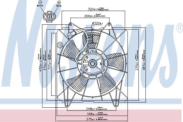 Nissens 85033 Hub, engine cooling fan wheel 85033