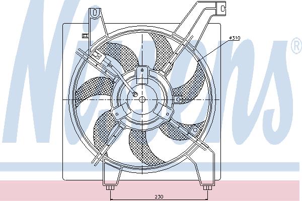 Nissens 85034 Hub, engine cooling fan wheel 85034