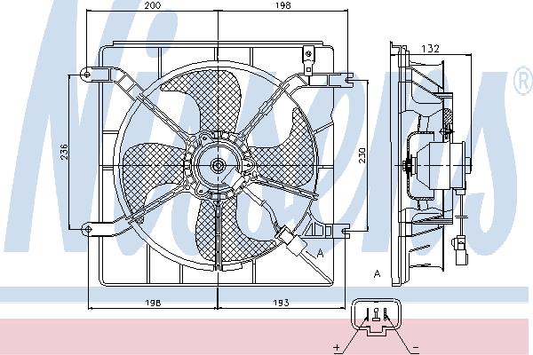 Nissens 85046 Hub, engine cooling fan wheel 85046