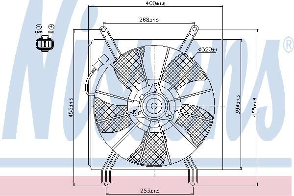Nissens 85048 Hub, engine cooling fan wheel 85048