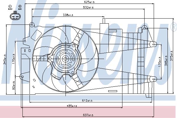 Nissens 85052 Hub, engine cooling fan wheel 85052