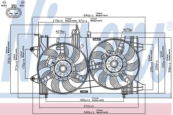 Nissens 85053 Hub, engine cooling fan wheel 85053