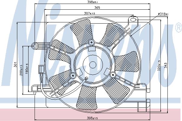 Nissens 85060 Hub, engine cooling fan wheel 85060