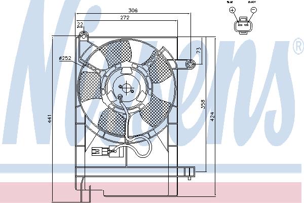 Nissens 85062 Hub, engine cooling fan wheel 85062