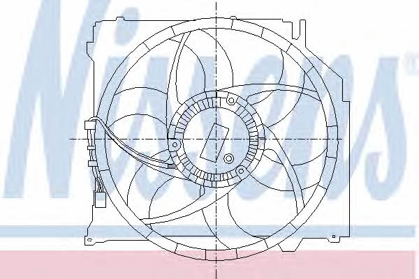 Car radiator fan BMW X3: 85067 Nissens Hub, engine cooling fan wheel