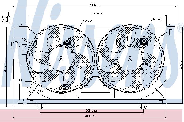Nissens 85074 Hub, engine cooling fan wheel 85074