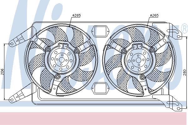 Nissens 85076 Hub, engine cooling fan wheel 85076