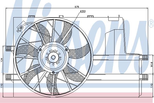 Nissens 85078 Hub, engine cooling fan wheel 85078