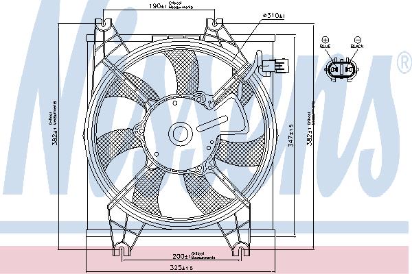 Nissens 85086 Hub, engine cooling fan wheel 85086