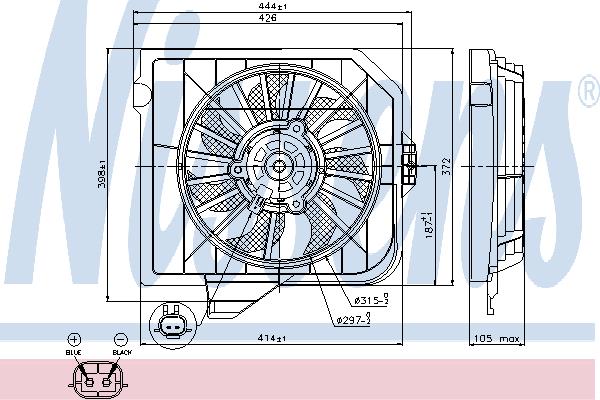 Nissens 85090 Hub, engine cooling fan wheel 85090