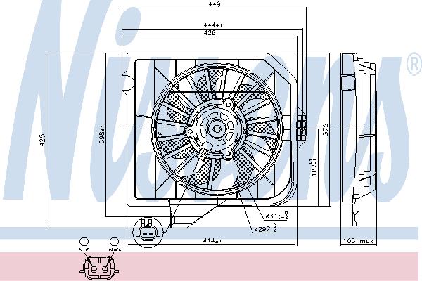 Nissens 85091 Hub, engine cooling fan wheel 85091