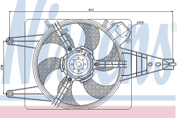 Nissens 85100 Hub, engine cooling fan wheel 85100