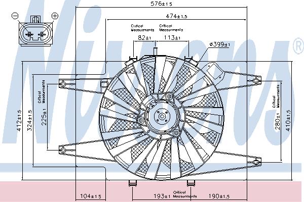 Nissens 85103 Hub, engine cooling fan wheel 85103