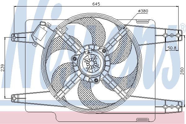 Nissens 85108 Hub, engine cooling fan wheel 85108