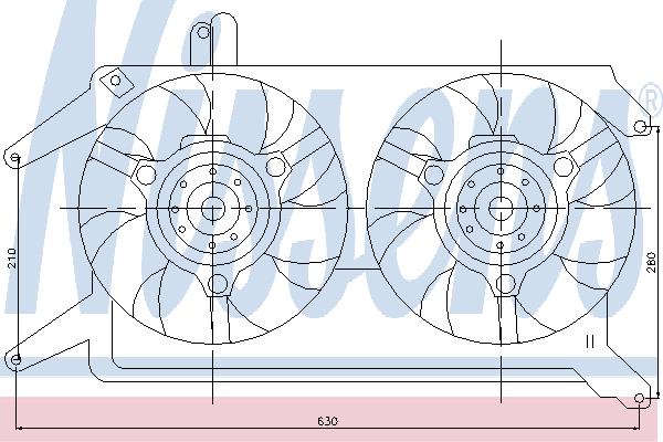 Nissens 85116 Hub, engine cooling fan wheel 85116