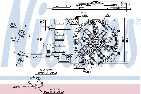 Nissens 85124 Hub, engine cooling fan wheel 85124