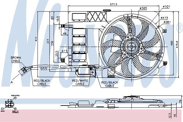 Nissens 85125 Hub, engine cooling fan wheel 85125