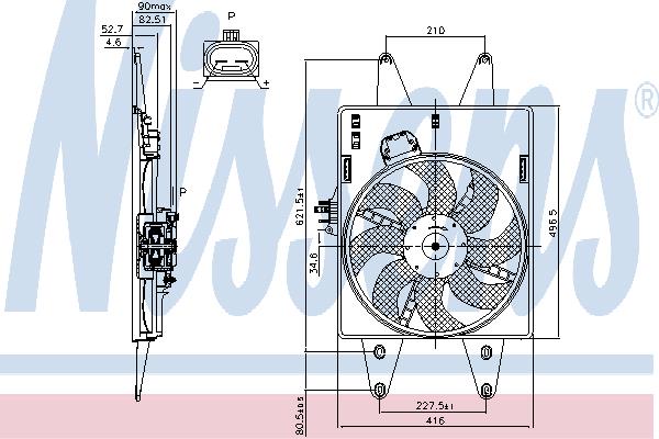 Nissens 85126 Hub, engine cooling fan wheel 85126
