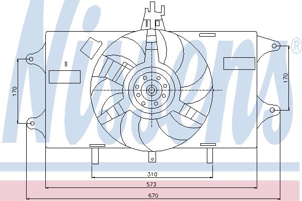Nissens 85127 Hub, engine cooling fan wheel 85127