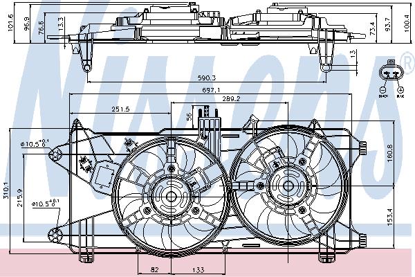 Nissens 85130 Hub, engine cooling fan wheel 85130
