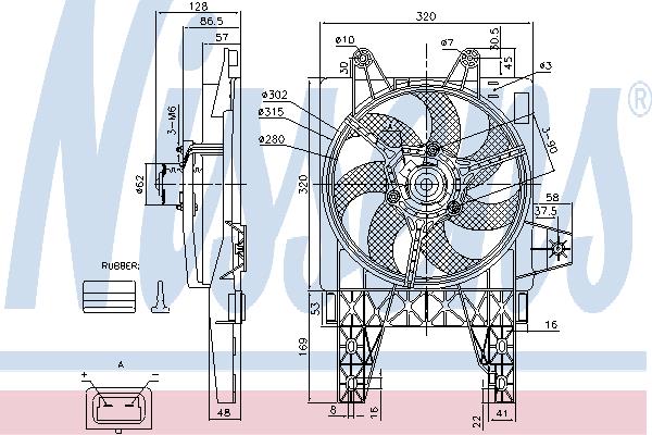 Nissens 85140 Hub, engine cooling fan wheel 85140