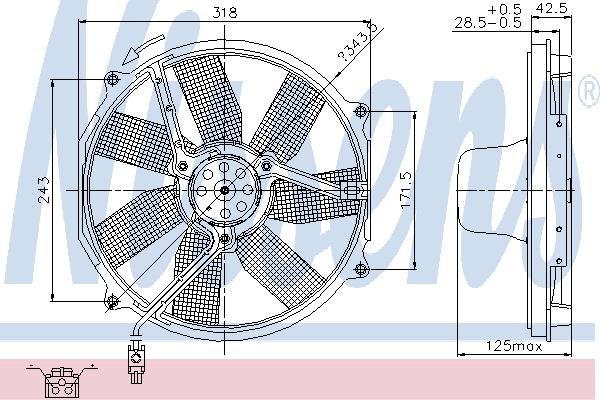 Nissens 85151 Hub, engine cooling fan wheel 85151