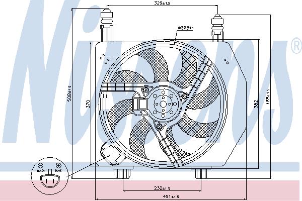 Nissens 85171 Hub, engine cooling fan wheel 85171
