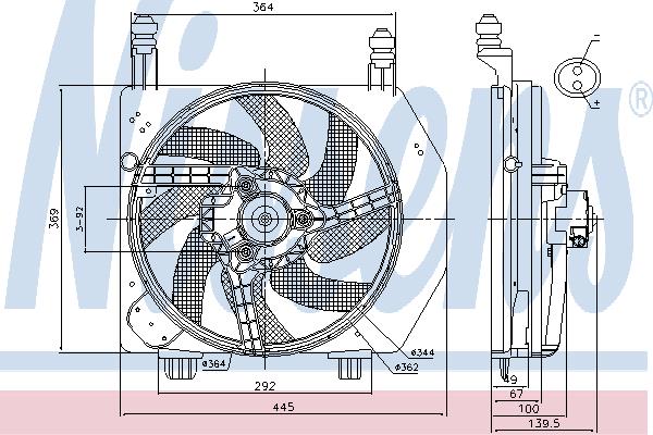 Nissens 85172 Hub, engine cooling fan wheel 85172