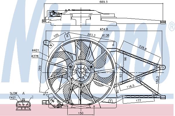 Nissens 85175 Hub, engine cooling fan wheel 85175