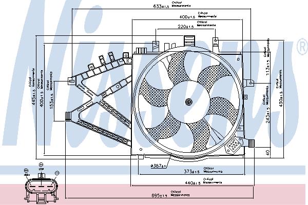 Nissens 85190 Hub, engine cooling fan wheel 85190