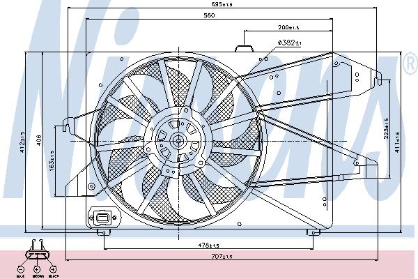 Nissens 85191 Hub, engine cooling fan wheel 85191