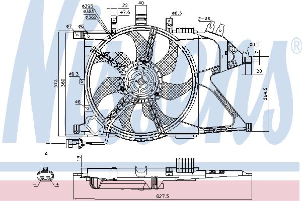 Nissens 85196 Hub, engine cooling fan wheel 85196
