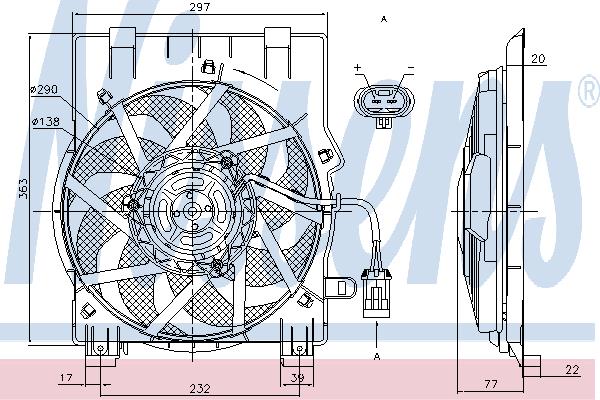Nissens 85197 Hub, engine cooling fan wheel 85197