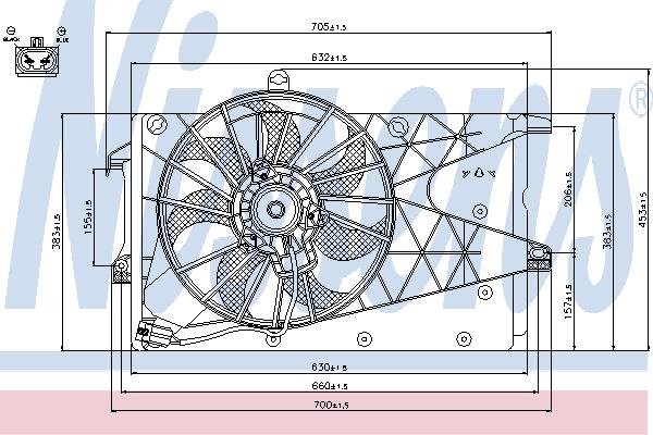 Nissens 85199 Hub, engine cooling fan wheel 85199