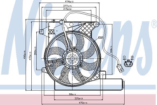 Nissens 85202 Hub, engine cooling fan wheel 85202