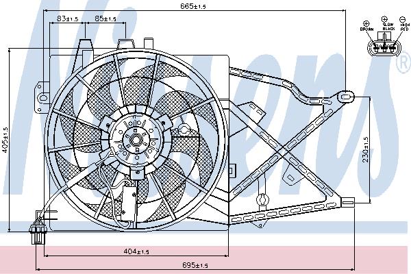 Nissens 85208 Hub, engine cooling fan wheel 85208