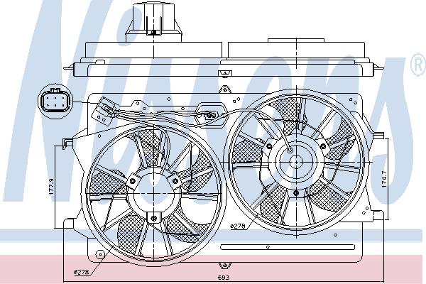 Nissens 85215 Hub, engine cooling fan wheel 85215