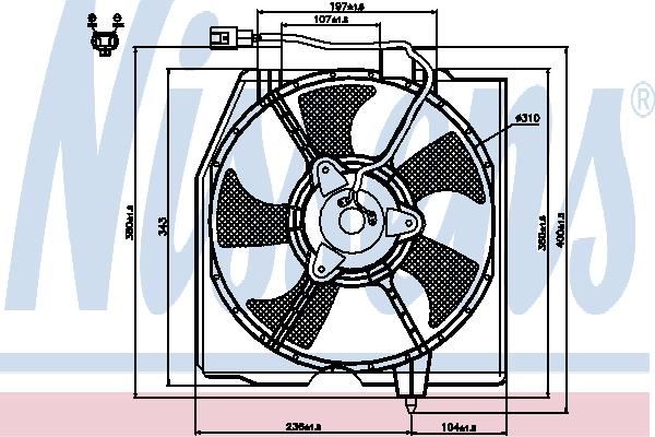 Nissens 85224 Hub, engine cooling fan wheel 85224