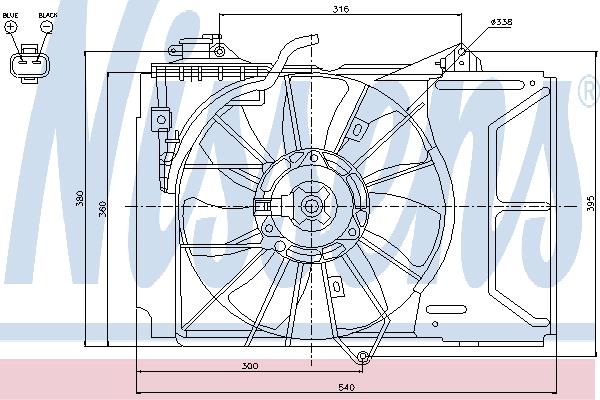 Nissens 85226 Hub, engine cooling fan wheel 85226