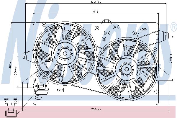 Nissens 85228 Hub, engine cooling fan wheel 85228