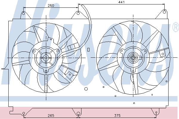 Nissens 85237 Hub, engine cooling fan wheel 85237